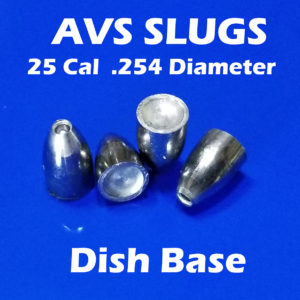 .254 2S Ogive DISH 25 Caliber Slugs - (28 to 58 Grains) 100 Count