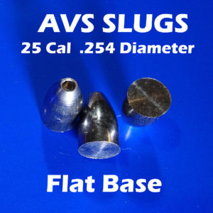 .254 2S Ogive FLAT 25 Caliber Slugs - Hollow Point (30 to 48 Grains) 100 count