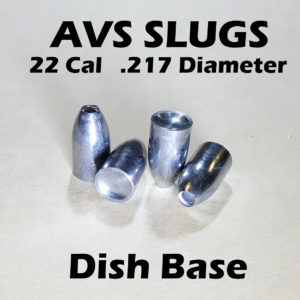 .217 Diameter DISH 22 Caliber Slug -  Hollow Point (20 to 34 Grains) 100 count