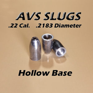 .2183 Diameter HOLLOW BASE 22 Caliber Slug -  Hollow Point (20 to 34 Grains) 100 count