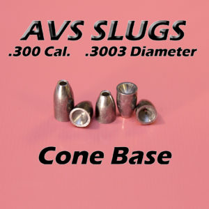 .3003 Diameter Cone Base 30 Caliber Slugs - Hollow Point (52.5 to 90 Grains) 100 count