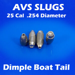 .254 2S Ogive Dimple Boat Tail 25 Caliber Slugs - Hollow Point (42 to 85 Grains) 100 count