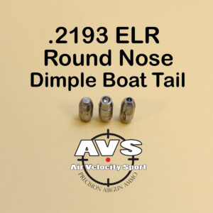 .2193 ELR ROUND NOSE DBT (Dimple Boat Tail) (22 Caliber Slugs) – HP/Solid Nose (26 to 46 Grains) 100 count