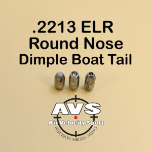.2213 ELR ROUND NOSE DBT (Dimple Boat Tail) (22 Caliber Slugs) – HP/Solid Nose (26 to 46 Grains) 100 count