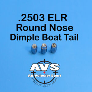 .2503 ELR ROUND NOSE DBT (Dimple Boat Tail) (25 Caliber Slugs) - HP/Solid Nose (44 to 85 Grains) 100 count