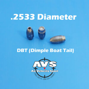 .2533 DBT (Dimple Boat Tail) 2S Ogive (25 Caliber Slugs) - HP (44 to 68 Grains) 100 count