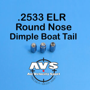 .2533 ELR ROUND NOSE DBT (Dimple Boat Tail) (25 Caliber Slugs) - HP/Solid Nose (44 to 85 Grains) 100 count