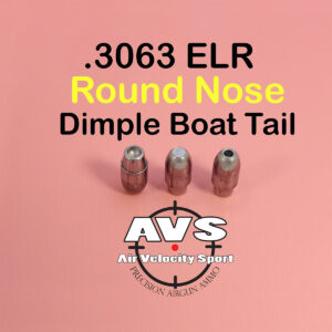 .3063 ELR DBT (Dimple Boat Tail) BASE 30 Caliber Slugs - HP/Solid Nose (68 to 110 Grains) 100 count