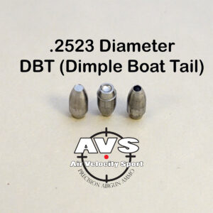 .2523 DBT (Dimple Boat Tail) 2S Ogive (25 Caliber Slugs) - HP/Solid Nose (42 to 80 Grains) 100 count