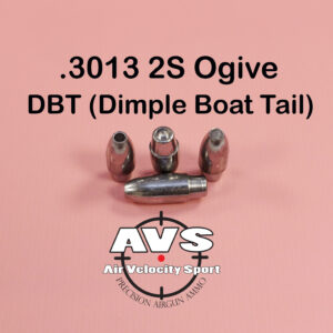 .3013 2S Ogive DBT (Dimple Boat Tail) BASE 30 Caliber Slugs - HP/Solid Nose (75 to 135 Grains) 100 count