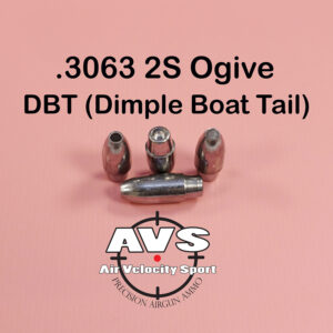 .3063 2S Ogive DBT (Dimple Boat Tail) BASE 30 Caliber Slugs - HP/Solid Nose (75 to 135 Grains) 100 count