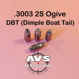 .3003 2S Ogive DBT (Dimple Boat Tail) BASE 30 Caliber Slugs - HP/Solid Nose (75 to 130 Grains) 100 count